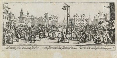 The Torture of the Pulley, from The Miseries and Misfortunes of War, pl. 10 by Jacques Callot